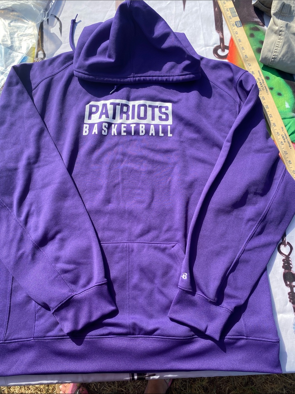 Badger Sport Patriots Basketball Purple Hoodie XL